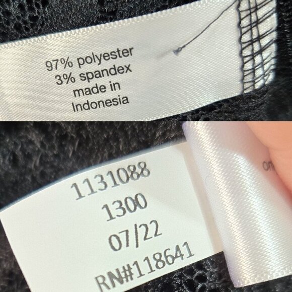 Lane Bryant Black Classic Boatneck Peplum Sheer Lace Top Layering Dressy - Picture 9 of 9